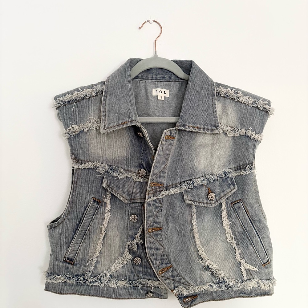 POL Light Blue Denim Vest